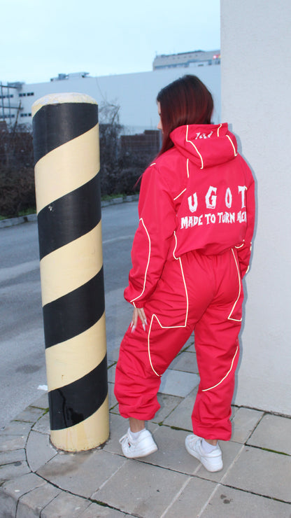 Woman Windbreaker Set "CRIMSON TRACE"
