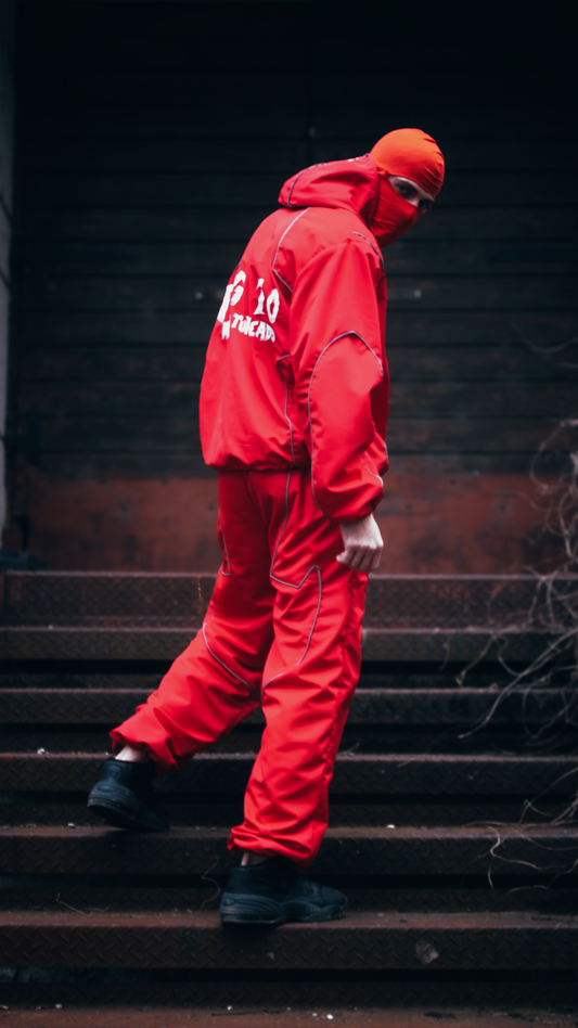 Man Windbreaker Set "CRIMSON TRACE"